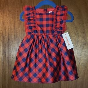 Cat & Jack red plaid dress NWT